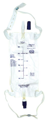 Bag Leg Urinary Drain Bag AMSure® Anti-Reflux Valve / Twist Drain Valve Sterile Fluid Path 900 mL Vinyl  (1/EA 48/CS) by Amsino International, Inc.  ID AS309N